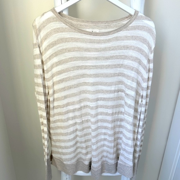 Lou & Grey Heatherstripe Tunic Long Sleeve Lightweight Sweater SZ Large - Picture 1 of 8